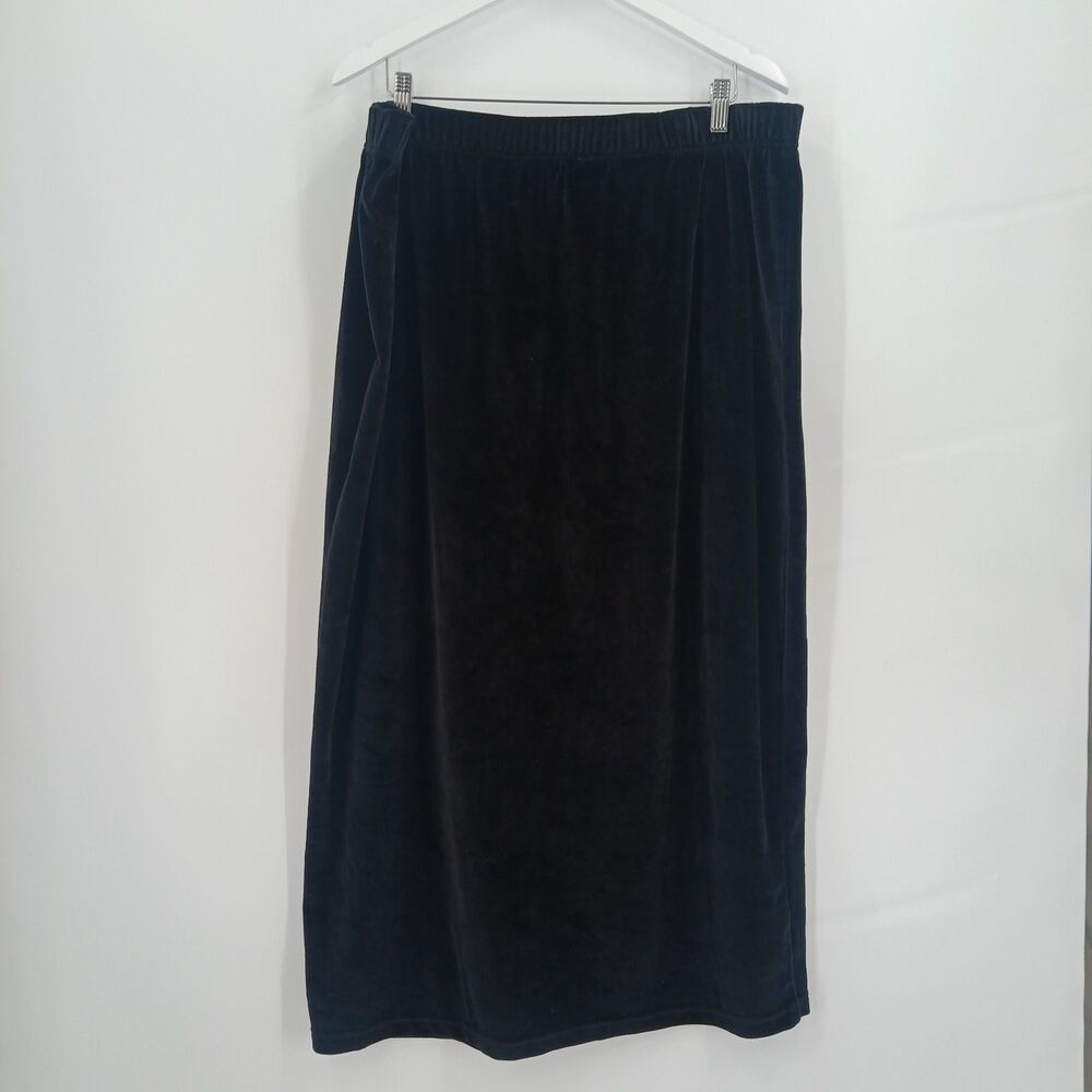 Women's Vintage black velour Midi Skirt Plus Size 22/24 designs by lane bryant